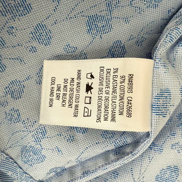 Robert Graham Woven Button Front Long Sleeve Shirt ABBOTT KINNEY Light Blue  M - Picture 8 of 10